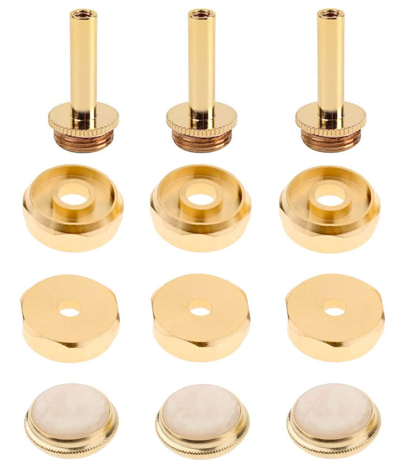 Trumpet Valve Sytem Replacement Parts include Trumpets Finger Buttons Valve Cap Piston Guides Spring Felt Washer Musical Instruments Accessories Set of 24pcs Gold