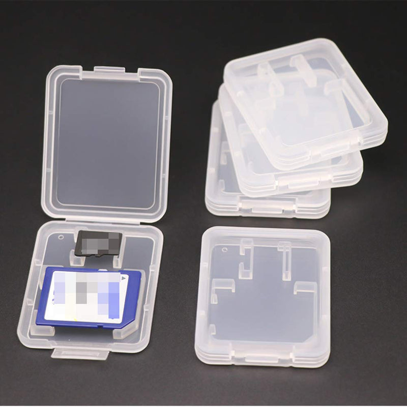 20 Pieces Clear Plastic Memory Card Case Memory Card Case Holder with SD Micro SD T-Flash Card (Only Include Case, Memory Card Not Included)