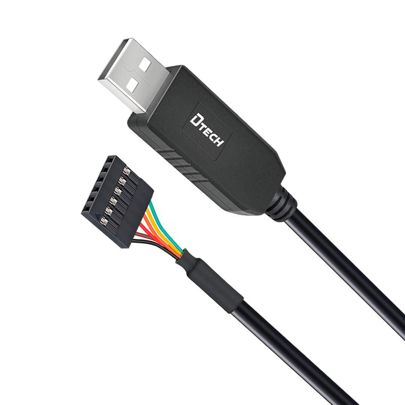 DTECH 3ft USB to TTL Serial Cable 3.3V 6 Pin UART Adapter Debug Cord Compatible with Windows 11 10 8 7 Linux MAC OS Genuine FT232RL Chip 6Pin 3v3 Level Signal 2.54mm Dupont Female Header