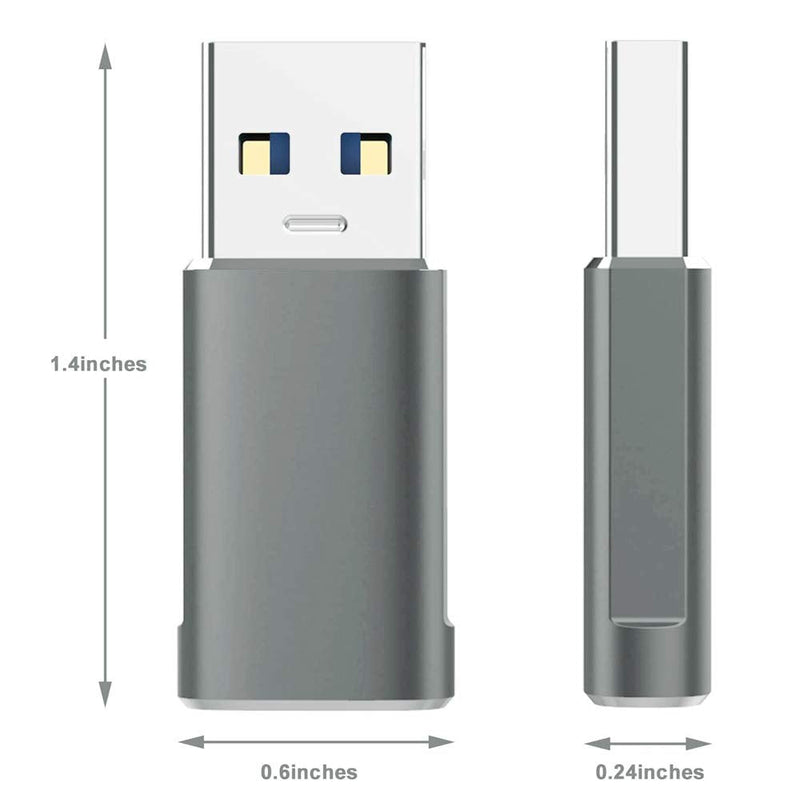 10Gbps USB C Female to USB Male Adapter 2 Pack, QCEs USB 3.1 Gen2 to USB C Adapter Double-Sided Data Transfer and 60W Fast Charging Connector Compatible with iPhone 13/iPad/AirPods,Laptop,Quest Link