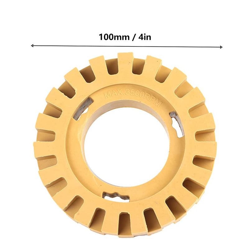 Tool for removing graphics, tooth shape, 4 inch rubber wheel for removing stickers for boats for trucks for removing vinyl for motorhomes (4 inches, hollow)