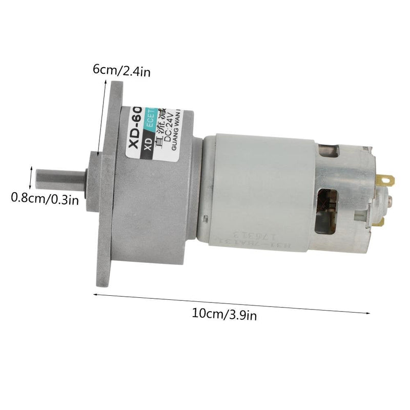 Akozon Gear Motor DC12V / 24V 35W Micro-DC Metal Gear Motor Speed Adjustable CW/CCW (24V 100rpm) 24 V 100 rpm