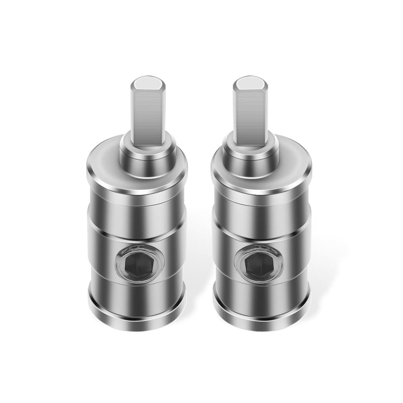 [AUSTRALIA] - Recoil WR48P Amplifier Power/Ground Input Wire Gauge Reducer Brass 4 Gauge to 8 Gauge with Red/Black Silicon Covers, Marine-Grade Satin Chrome Finish, Pair 