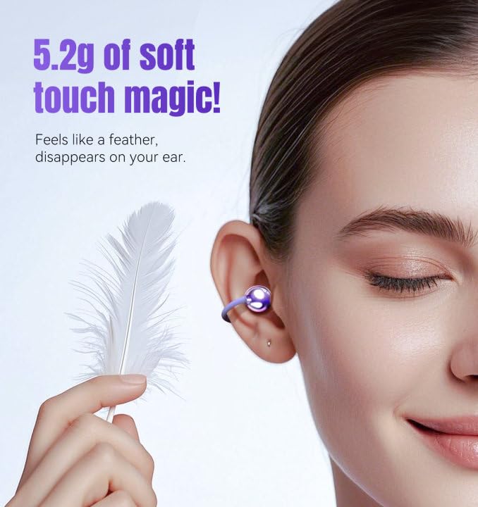 King Lucky Clip-on Earbuds Open Ear Earbuds Wireless Bluetooth, Lightweight Open Ear Headphones