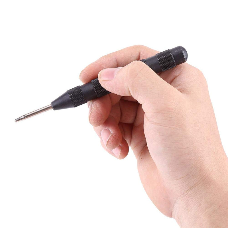 Ausla Automatic Centre Punch, 5-inch, High Speed Steel, Metal Marking Tool, Black