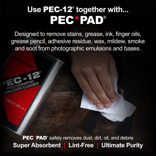 PEC-12 Photographic Emulsion Cleaner - Remove Non-Water Based Stains, Grease & Ink from Emulsions and Bases - for Cleaning 35mm Film, Photo Negative, B&W Slide with Dropper Tip (2oz) 2-Pack