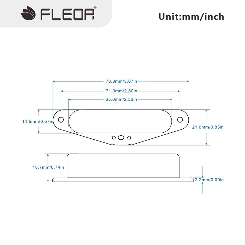 FLEOR Alnico 5 Guitar Pickups Single Coil TL Neck Pickup Chrome for TL Style Guitar Pickups Part