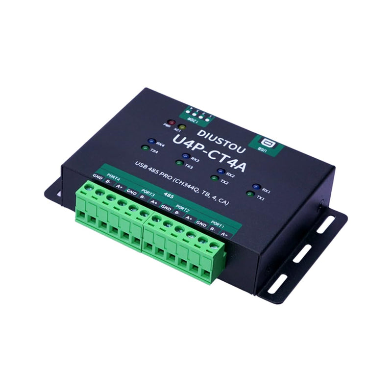 USB to 4-Channel 485 Serial Module CH344Q SP3485 Chip 480Mbps USB Interface Supports 485 Communication at 3M baud Rate Metal case with Isolation Multiple Protection