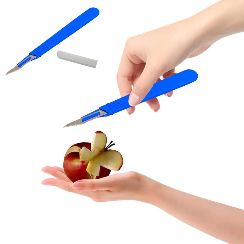 [AUSTRALIA] - Disposable Plastic Surgical Scalpel Knife, Disposable Scalpel Blade, Sterilised Disposable Scalpels, Disposable Scalpel Figure 11 with Protective Cap, Individually Sterile Packed (Blue, Pack of 10) Construction, 10 Pieces 