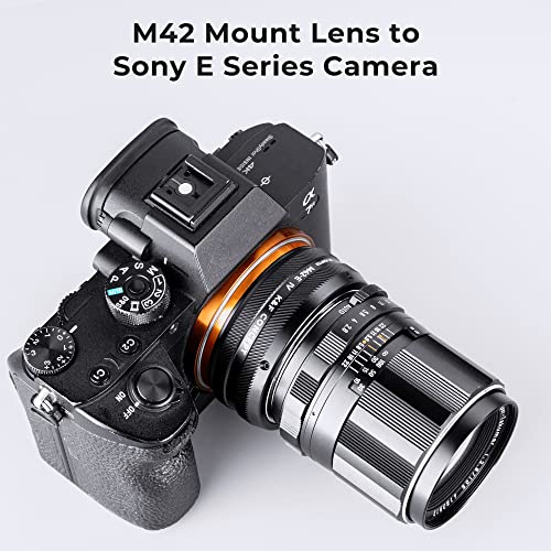 K&F Concept Lens Mount Adapter M42-NEX IV Manual Focus Compatible with M42 Lens and Sony E Mount Camera Body