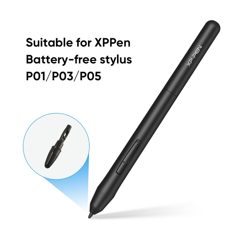 XPPen 6 * 4 inch Drawing Tablet with 16384 Pressure Levels IT640 Digital Graphic Art Tablet & XPPen 20 Pack Replacement Nibs Compatible
