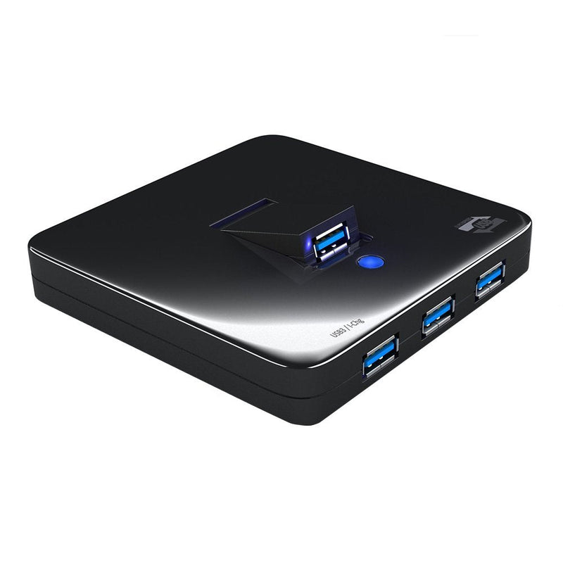 SEDNA - 4 Ports USB 3.0 Hub - 1 Vertical Foldable Port and BC 1.2 Charging Port - Black