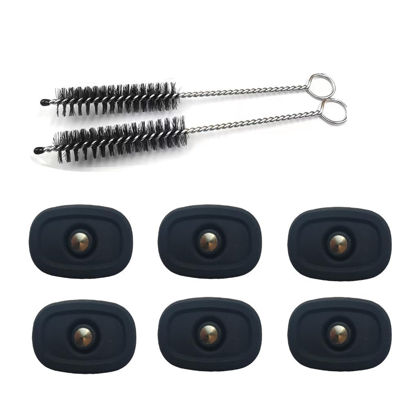 Replacement Accessories Designed for Mini and Plus, 6*Mouthpiece Compatible with P-Mini&Plus [6+2] Brush for Cleaning (Black) Black