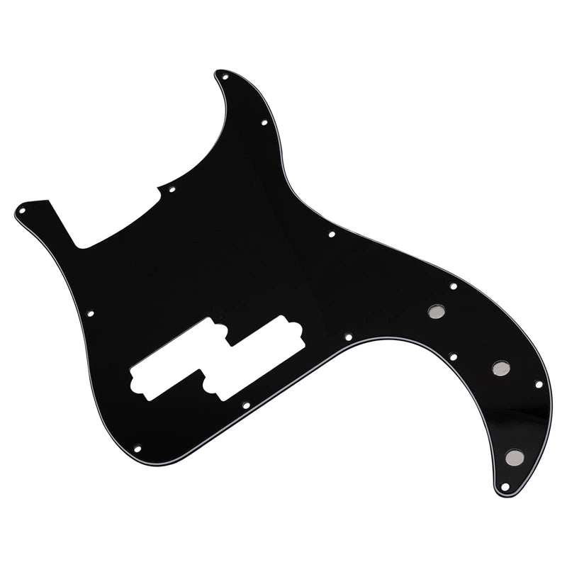 1Pcs Yootones 13 Hole P Bass Pickguard Guitar Scratch Plate Pick Guard Compatible with 4 String USA/Mexican Standard Precision Bass Part (3Ply Black) 3Ply Black