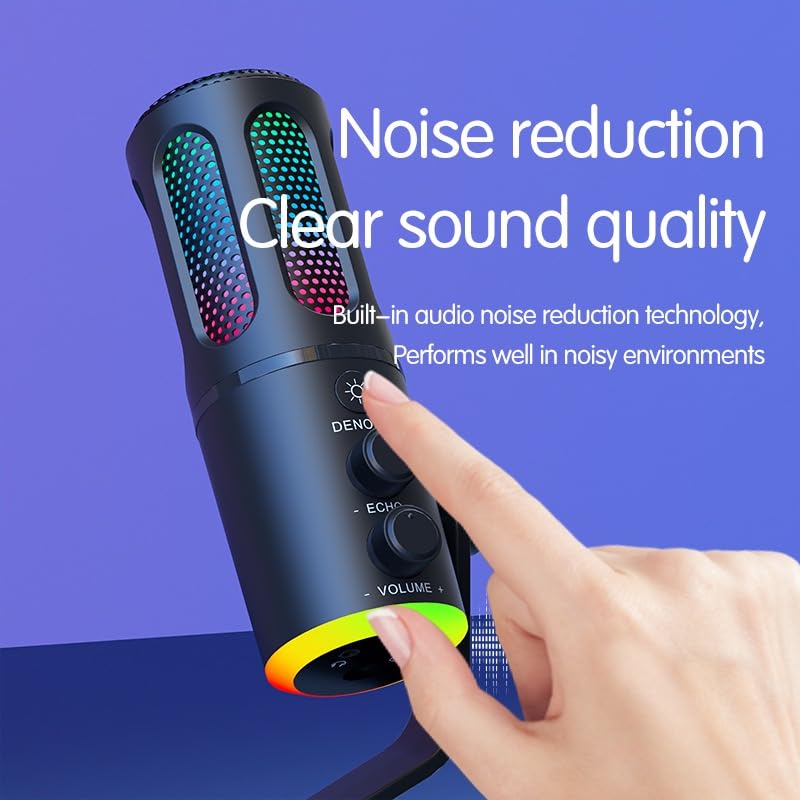 USB Microphone for Gaming, Streaming, Podcasting, Twitch, YouTube, Discord, Recording for PC and Mac, 4 Polar Patterns, Studio Quality Sound, Plug & Play-Blackout