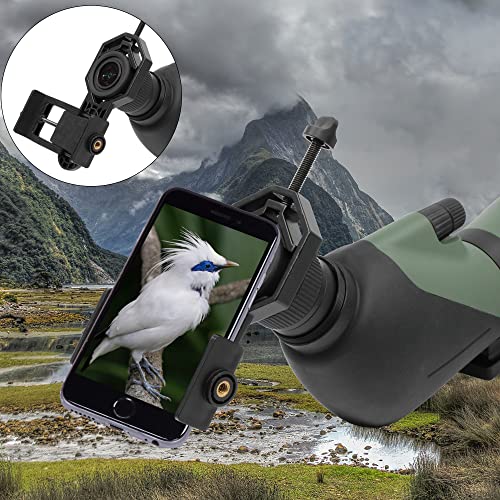 10x25 Waterproof Compact Monocular - Bundle with - Smartphone Telescope Adapter Camera Mount
