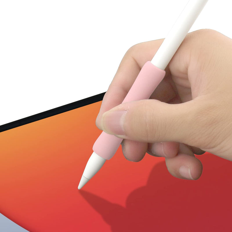 ProElife 2-Pack Ergonomics Grip Holder Silicone Protective Sleeve Cover for Apple Pencil 2nd 2021 & 1st Generation iPad Pro 11'' 12.9'' 2021/2020/2018 Stylus Accessories Kits (Pink/Purple) Pink/Purple
