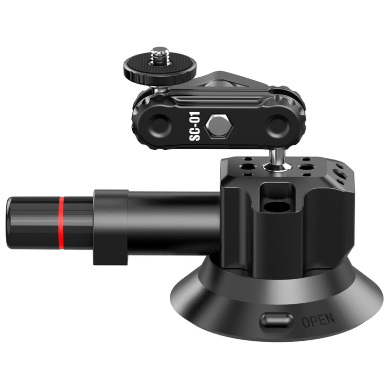 [AUSTRALIA] - UURig SC-01 Suction Mount 3" for Vlogging Action Camera Car w Smartphone Clamp Compatible with DJI OSMO Pocket 3/OSMO 360/Insta 360 x5/Xtra/iPhone 17 16 15 14Pro Max, 1/4" Magic Arm Windshield Window 3" SC-01 Suction Mount 