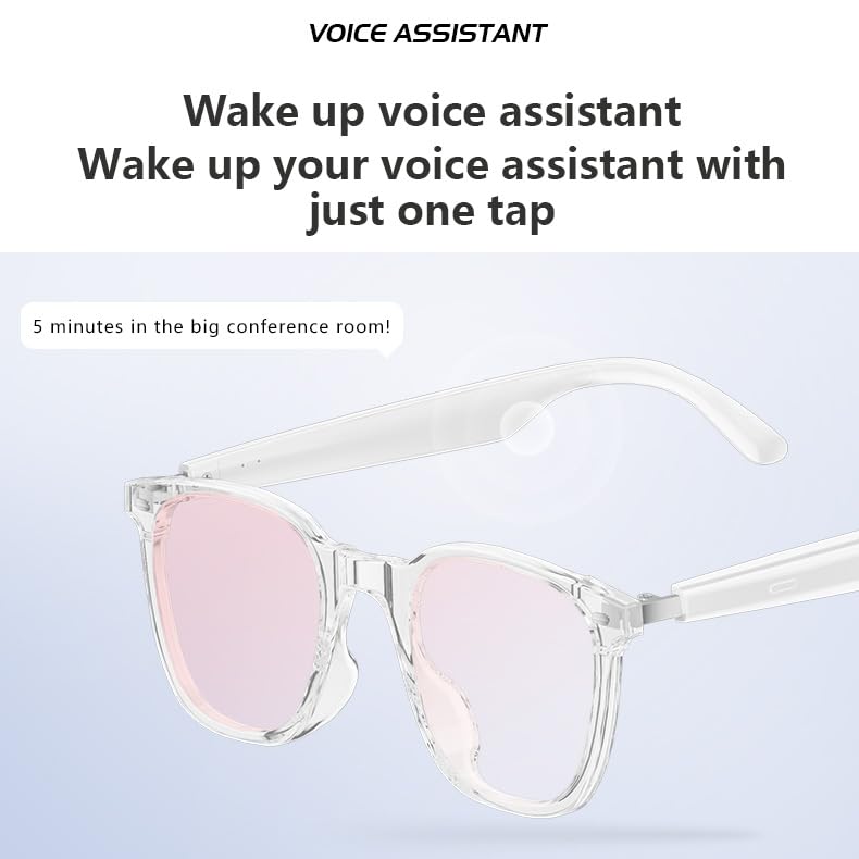 Smart Bluetooth Audio Sunglasses, Open Ear Wireless Headphones & Polarized Tinted Glasses in Pink, Anti-Glare Fashion Eyewear for Driving, Cycling, Music Festivals, Men & Women (Pink)