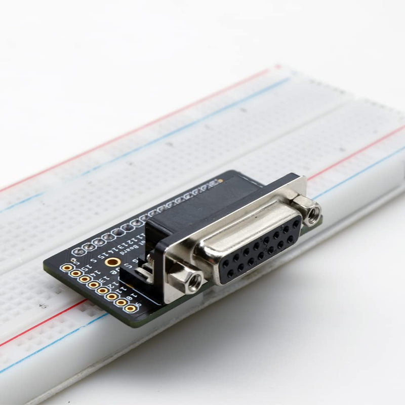 Treedix DB15 Female Breakout Board DB15 Breakout Connector Serial to 15-Pin Port with Screw Terminal Block and Pin Header