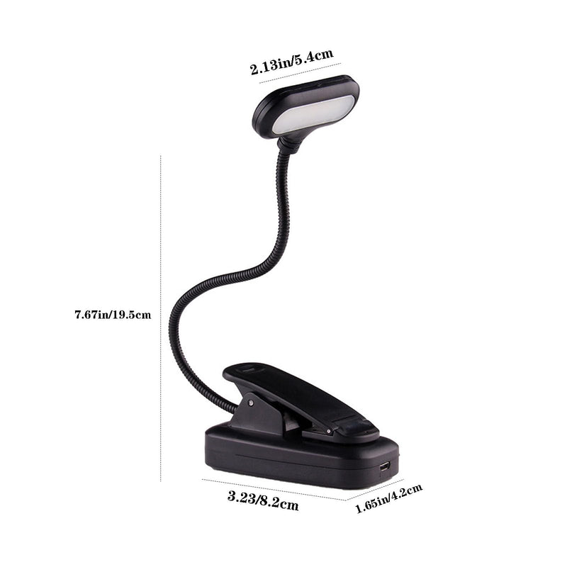 Battery Operated Clip LED Reading Lamp, Adjustable Arm Eye Protect Small Portable Desktop Night Light for Bedroom Study Use