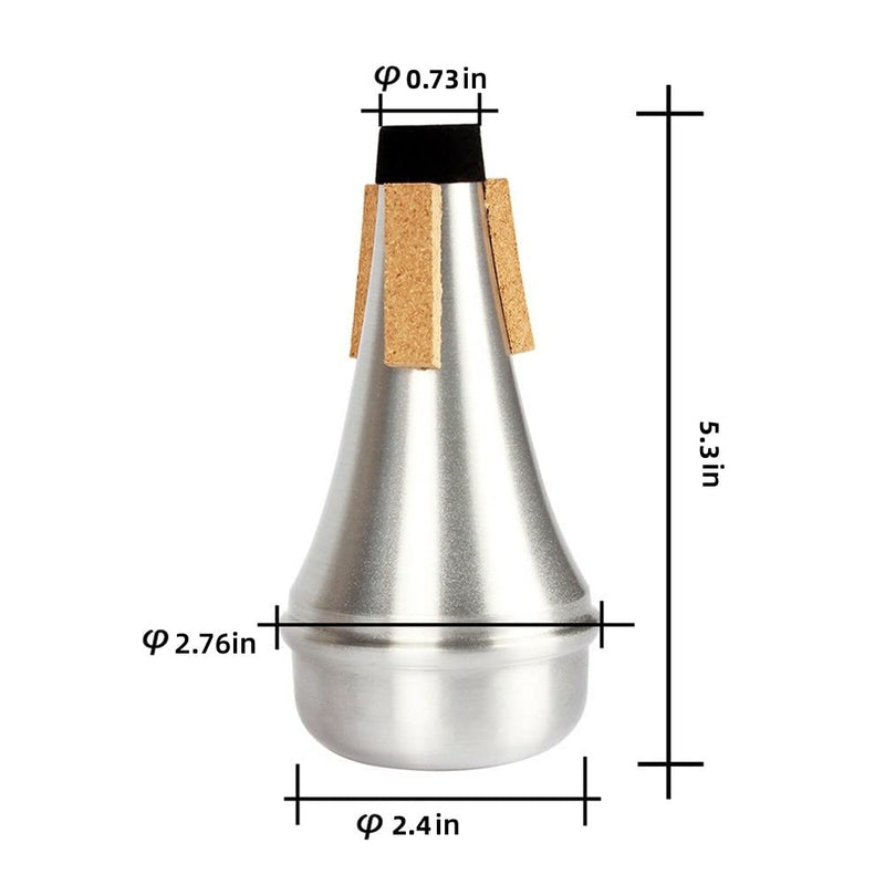 Lightweight Aluminum Practice Trumpet Mute Silencer for Jazz Silver