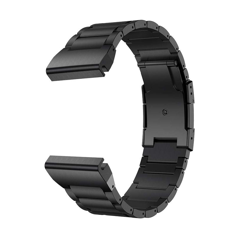 LDFAS Fenix 8/7/6 Pro/5 Plus Band, 22mm Titanium Metal Quick Release Easy Fit Watch Strap with Double Button Clasp Compatible for Garmin Fenix E 7 5 6/Forerunner 935/945/Epix Gen 2 Bands Black