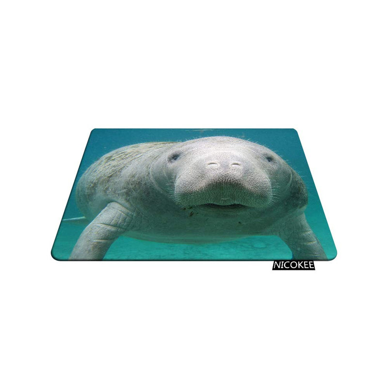 NICOKEE Manatee Rectangle Gaming Mousepad Cute Manatee in The Water Mouse Pad Mouse Mat for Computer Desk Laptop Office 9.5 X 7.9 Inch Non-Slip Rubber M01-033