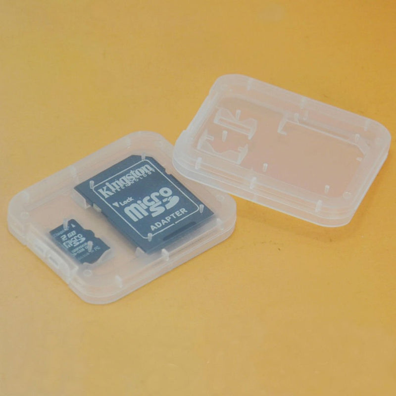 AKOAK 10pc Collection Clear Plastic Memory Card Case Holder for SD SDHC and Micro SD Memory Card