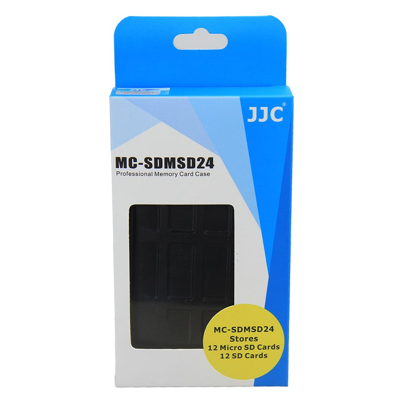 JJC MC-SDMSD24 Water-Resistant Holder Storage Memory Card Case for 12 SD Cards + 12 Micro SD Cards