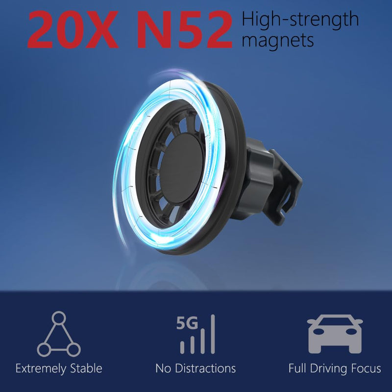 Car Phone Holder Mount for Audi A4/S4/A5/S5/RS4/RS5 2017-2025 Car Accessories Car Mount 360°Rotation for Car Phone Holder Magnetic Hands Free Compatible with iPhone Samsung Smartphones