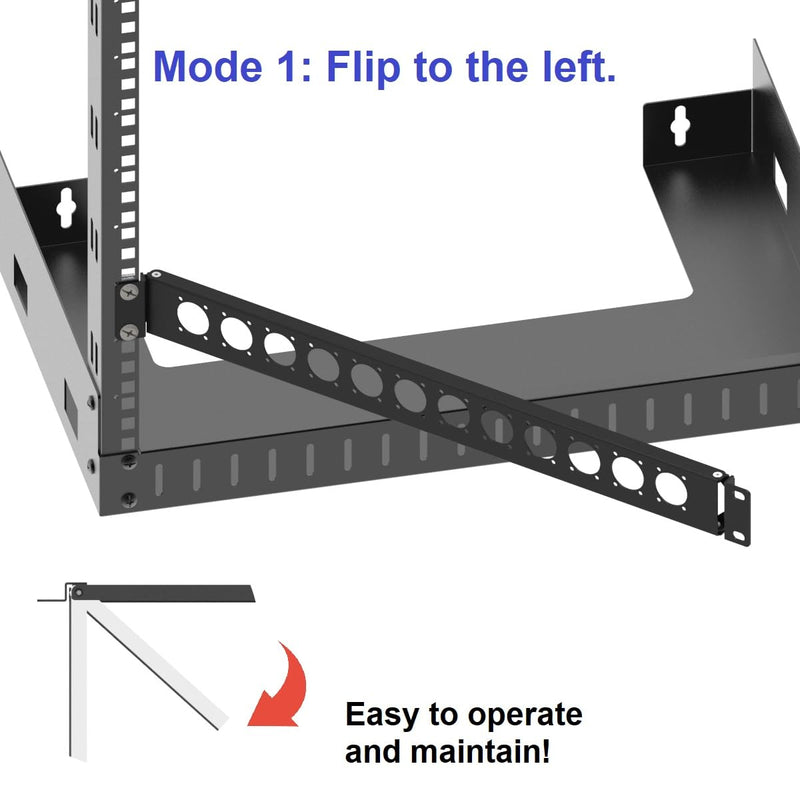 1U Hinged D-Series 12 Connectors Punch-out Component Panel for 19 inches Sound, AV, Computer -Equipment Racks- Patch Panel Compatible with XLR, HDMI (1U12D)