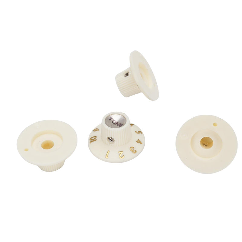 Eujgoov Guitar Control Knobs Retro White Color 2PCS Volume Witch Hat Knobs for Electric Guitar Bass Amplifier Effect Pedal