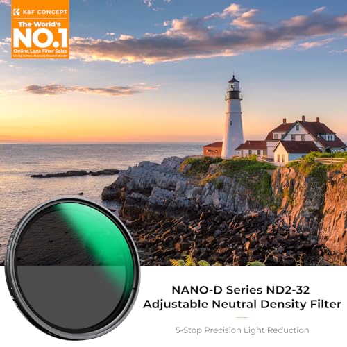 K&F CONCEPT 72mm Variable ND Lens Filter ND2-32 (1-5 Stops) Waterproof