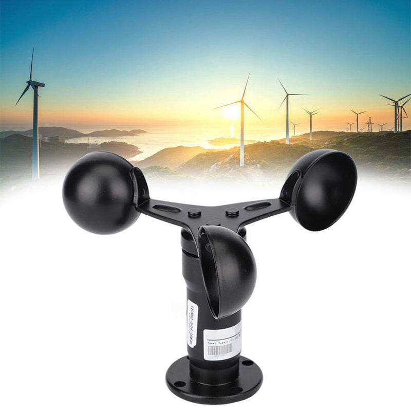 MAGT Wind Speed Sensor, Pulse Signal Output Aluminium Alloy Wind Speed Meter Practical Wind Gauge Anemometer 3 Cups