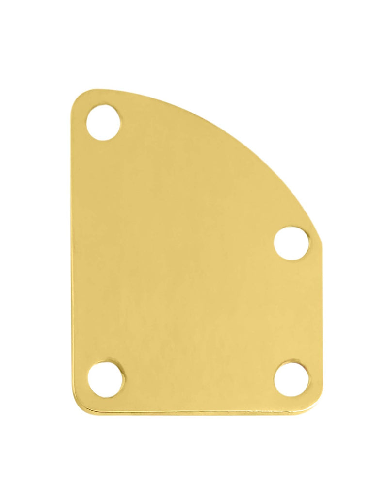 Metallor Electric Guitar Neck Plate Curved Cutaway Semi Round Neck Joint Back Mounting Plate for Stratocaster Telecaster Style Electric Guitar Bass Parts Replacement 4 Holes with Screws Gold. Gold-1