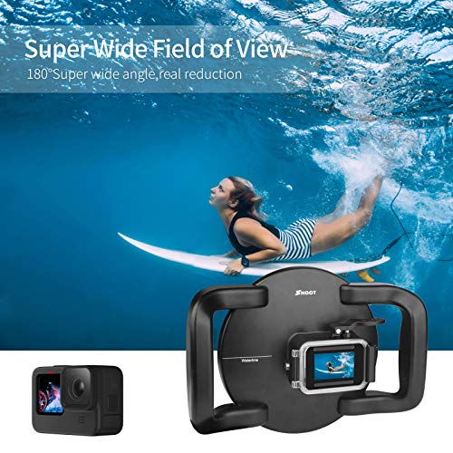 SHOOT Dome Port for GoPro Hero 13/12/11/10/9 Black Dual Handle Stabilizer