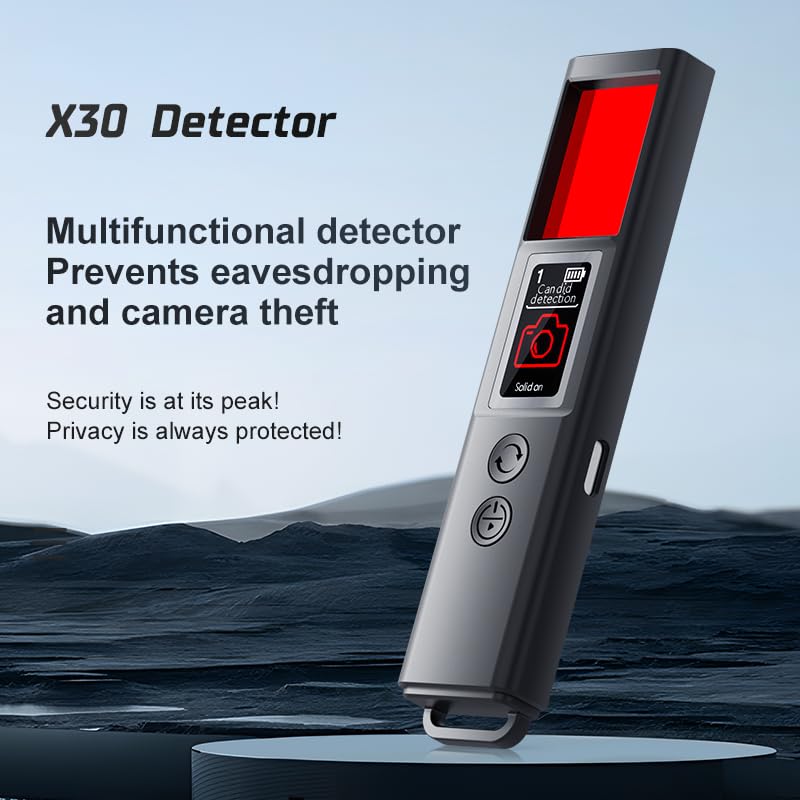 Hidden Camera Detectors, Spy Camera Detectors, 2025 Upgraded Device Finder for Hotels Car Office Home Travel Meetingroom, Signal Scanner Mini Design, 8 Levels Sensitivity 9 Modes, 25H Working Time Black