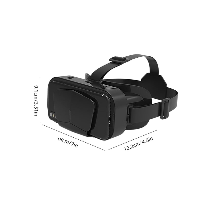 3D VR Glasses Virtual Reality Headset, 360° Panorama Large Screen VR Goggles for Movies & Games Black