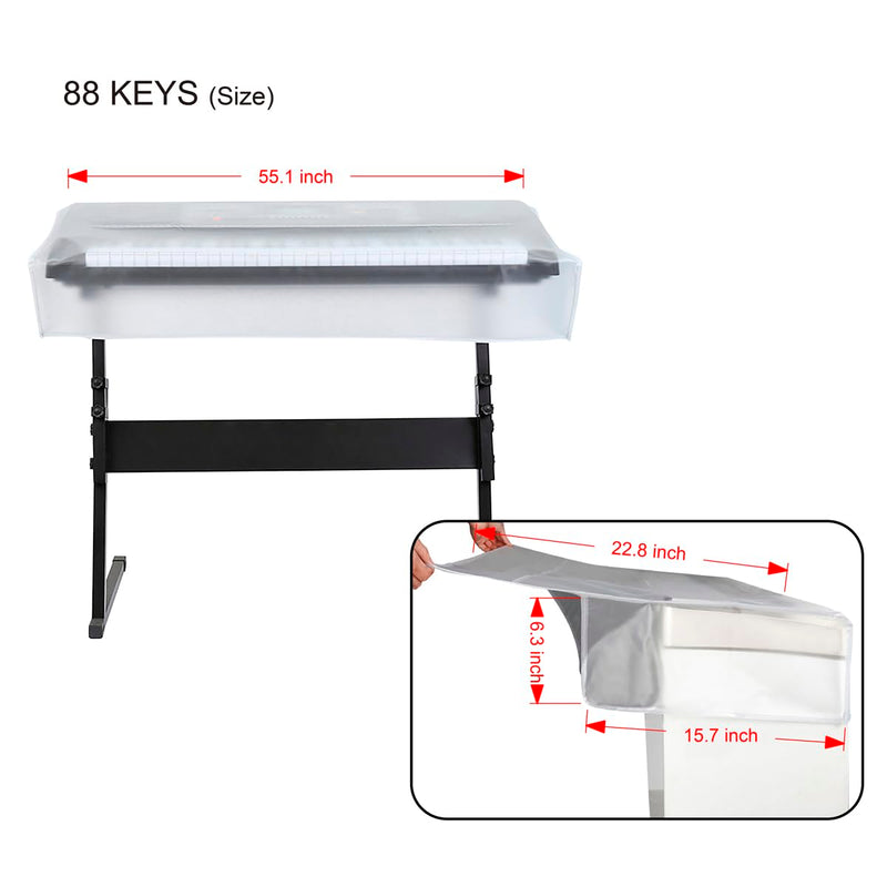 Piano Keyboard Cover 88 Keys,Waterproof Transparent Grind Arenaceous,Digital Piano Cover,Piano Keyboard Dust Cover (88 Keys)