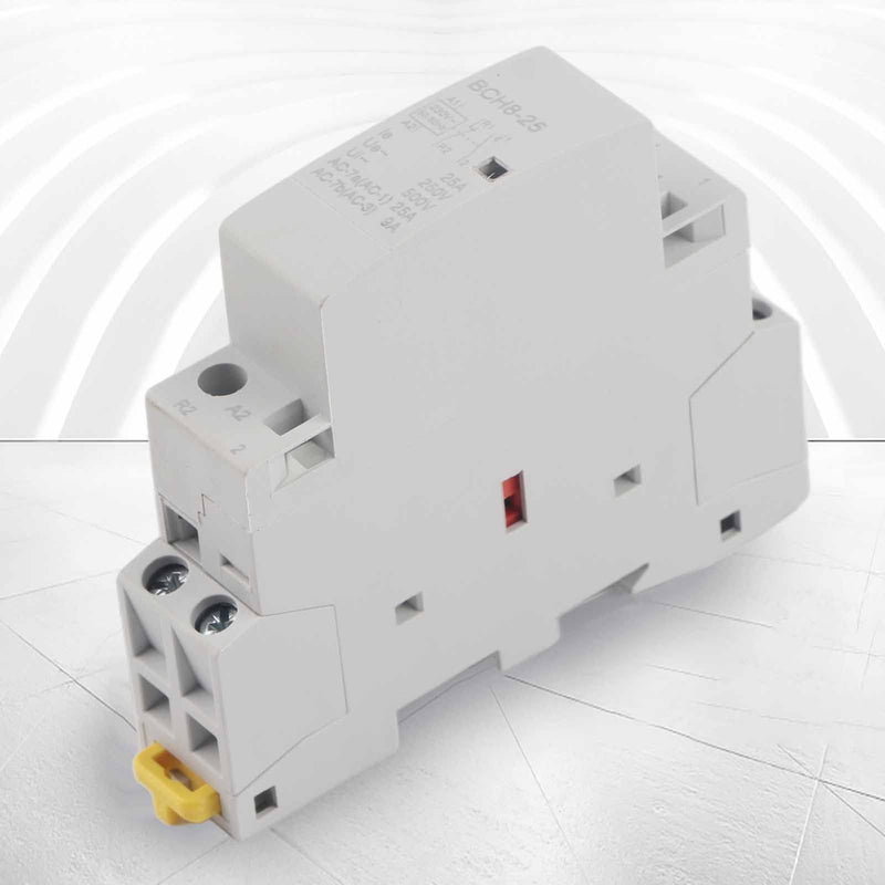 AC Contactor 25A - Household Contactor 220V/230V, DIN Rail Mounting, 2P 1NO 1NC, Suitable for 50Hz/60Hz Networks 25A 220V230V 1NO1NC