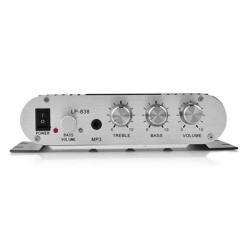 Stereo Audio Amplifier Receiver, 15Wx2 Output Stereo Bass Home Amplifiers, with 3.5mm and Port, Digital Amp for Car, MP3, MP4, CD Players (Black) Black