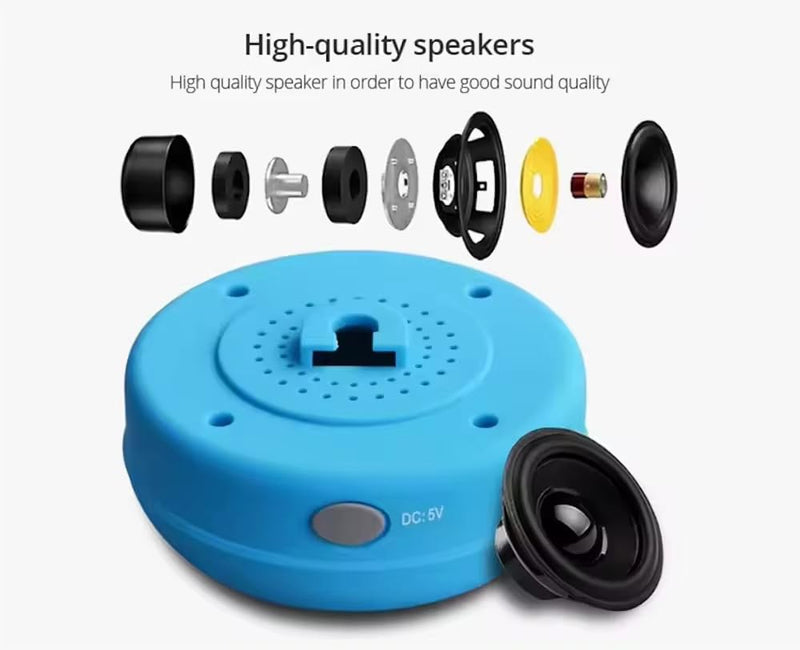 [AUSTRALIA] - IPX4 Waterproof Bluetooth Shower Speaker, Portable Wireless Speaker with Suction Cup, Blue 