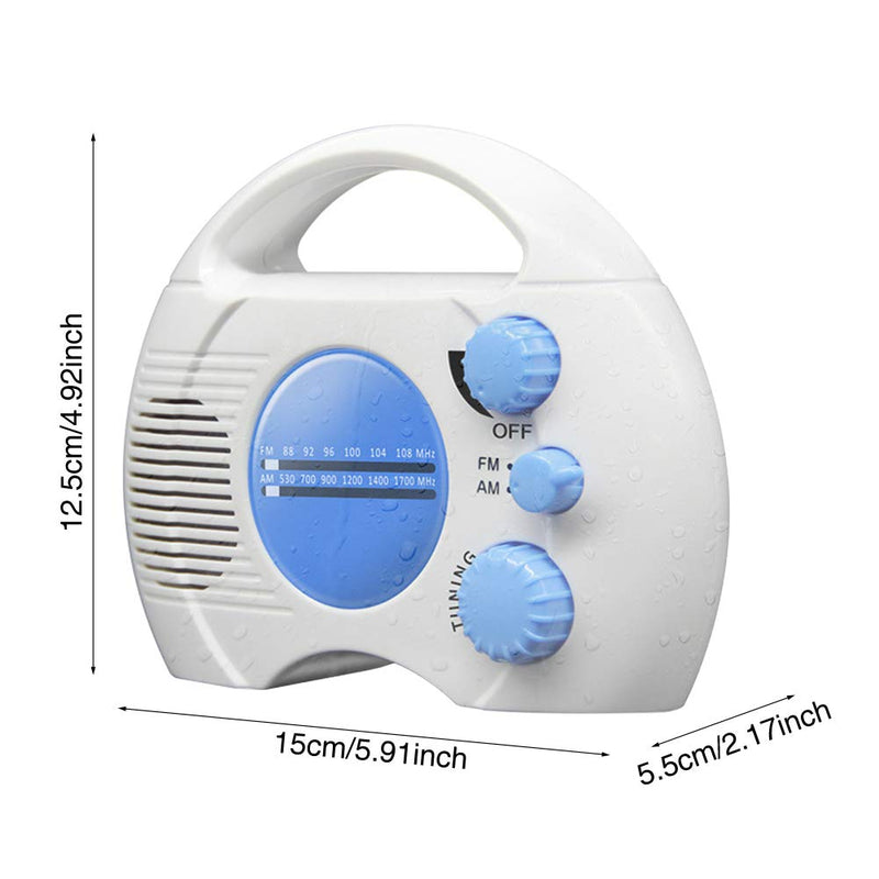 Bathroom Radio AM FM,Hanging Waterproof Shower Clock Radio AM FM Shower Radio Built in Speaker Audio High Definition