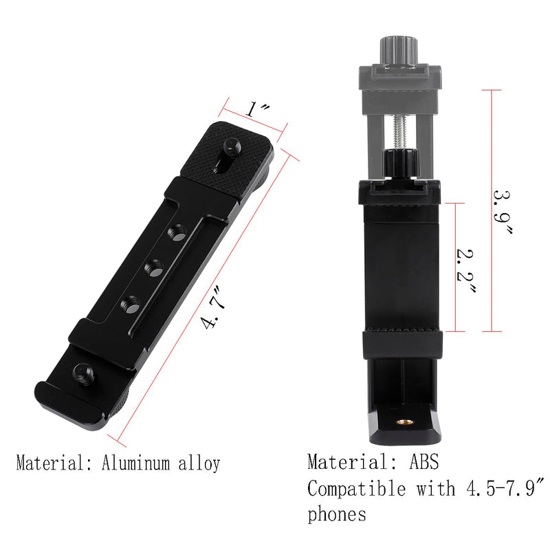 Phone Holder for DJI Osmo Pocket 3, Cell Phone Mount Expansion Accessories with 1/4" Thread Hole Used with Tripod and Extension Rod