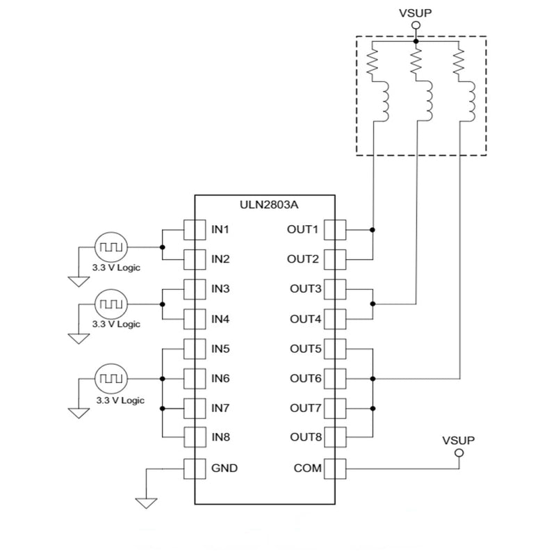 Fafeicy ULN2803A Darlington Transistor Arrays Driver Module, 50V 500mA High Current Voltage Driver, High Voltage and High Current, for Switching Inductive Loads (1)