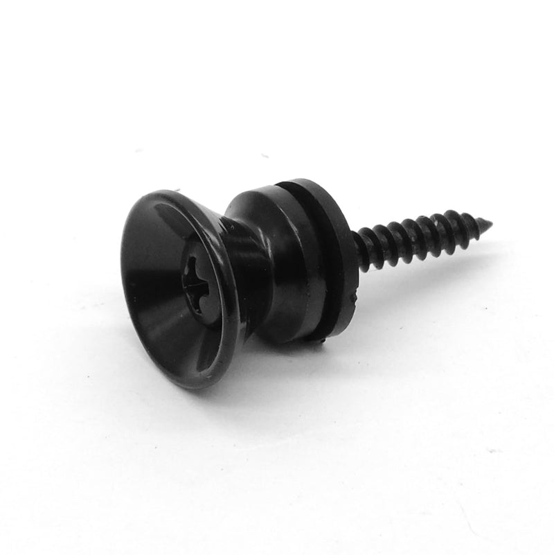 4PCS Metal Strap Buttons End Pins with Mounting Screws for Electric Acoustic Guitar, Bass, Ukulele (Black) Black