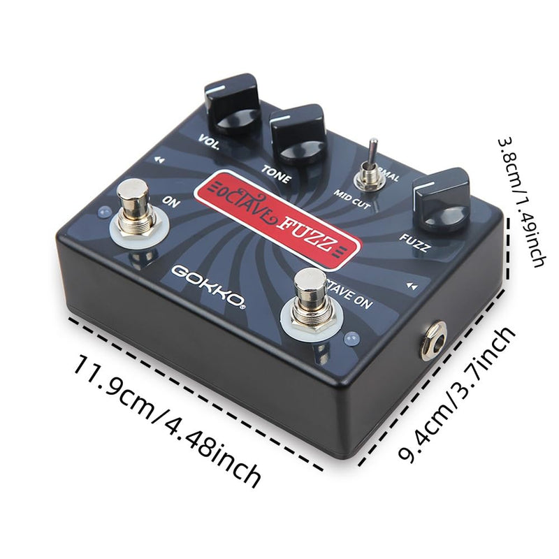 OCTAVE FUZZ GK-31 - Octave - Up Fuzz Guitar Effects Pedal with Mid - Cut Switch & True Bypass - Durable Aluminum Alloy Casing