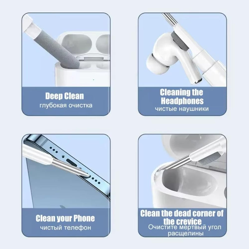 Bluetooth Earphones Cleaning Tool for Airpods Pro 3 2 1 Earbuds Case Cleaner Kit Cleaning Brush Pen for Xiaomi iPhone Earbuds (White) WHITE