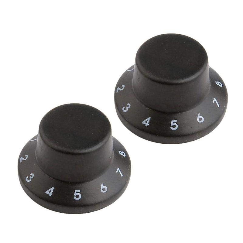 KAISH 2-Pack Wood Knobs LP/Strat Style Bell Knobs Guitar Bass Wood Top Hat Knob with Numbers 1-10 Rose Wood Pack of 2
